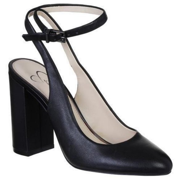 Jessica Simpson Shoes - Jessica Simpson Mylana Ankle Strap Pumps - Almond Toe, 3 3/4" Block Heel